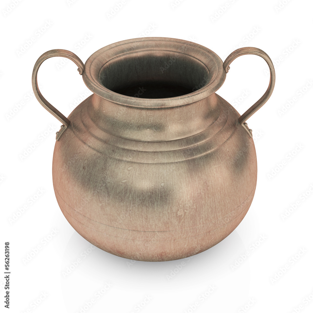 Bronze Pot isolated with clipping pat - HQ 3d render. Bronze Pot isolated with clipping pat - HQ 3d render.