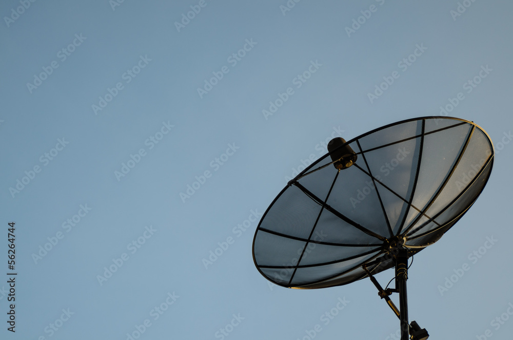 Satellite dish with clear sky