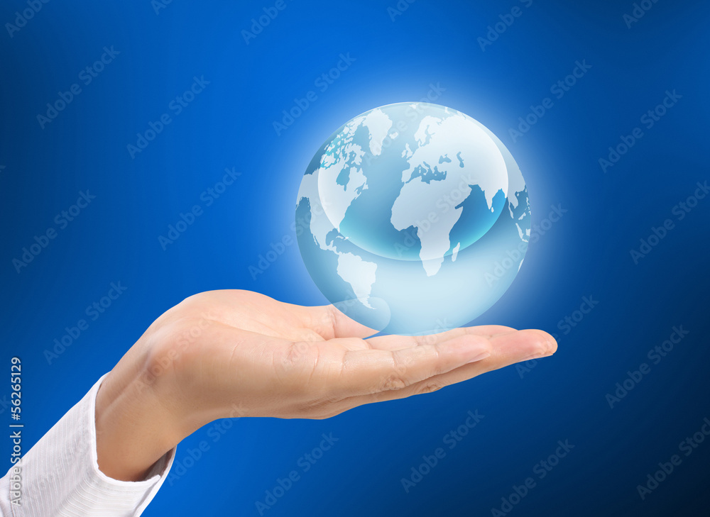 modern social buttons in hand modern social buttons in hand