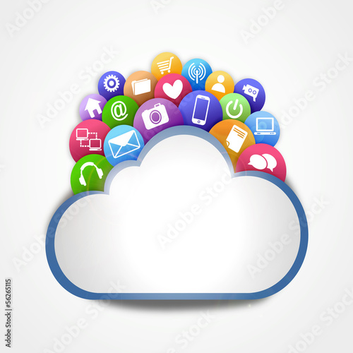 Internet cloud with icons