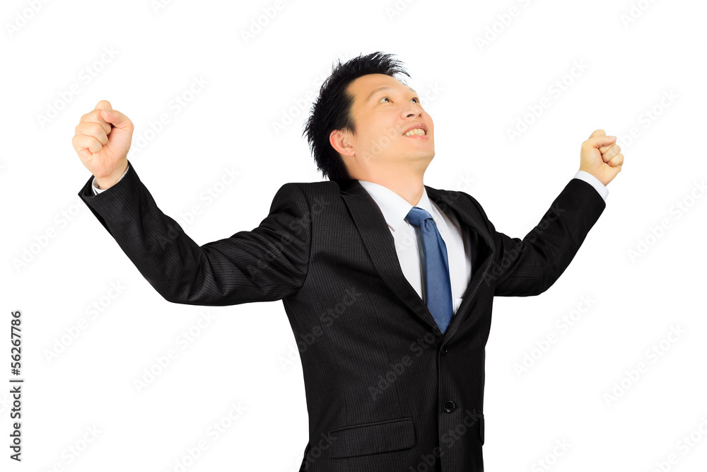 Isolated middle age Asian business man on white Isolated middle age Asian business man on white