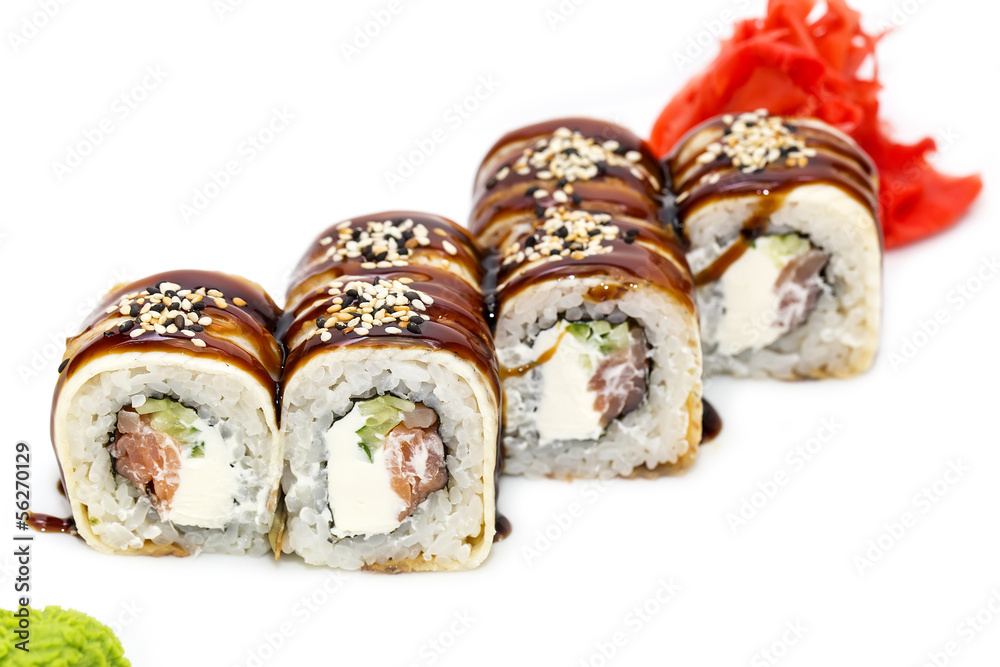 delicious seafood sushi at a Japanese restaurant delicious seafood sushi at a Japanese restaurant