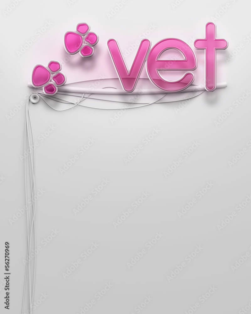 Glowing neon signboard with Vet word, copyspace Glowing neon signboard with Vet word, copyspace