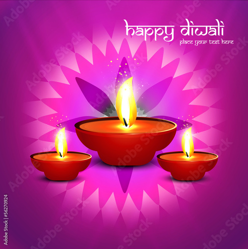 Beautiful happy diwali diya bright colorful hindu festival backg