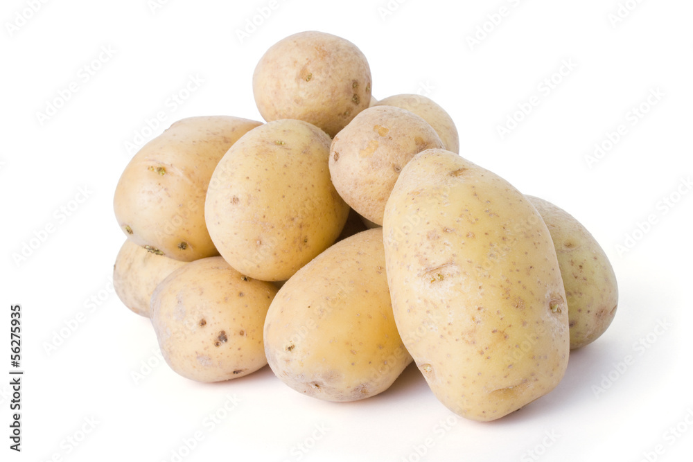 Pile of potatoes isolated on white background Pile of potatoes isolated on white background