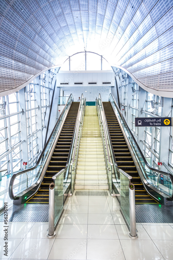 Fototapeta premium Automatic Stairs at Dubai Metro Station