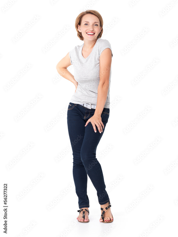 Full portrait of the beautiful happy woman Full portrait of the beautiful happy woman