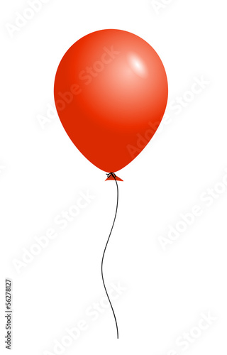 Red balloon on white