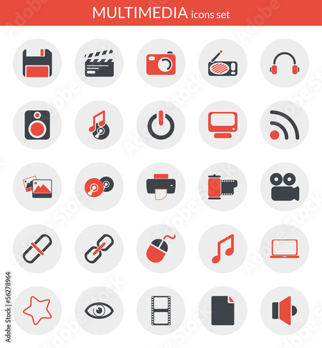 Icons about multimedia