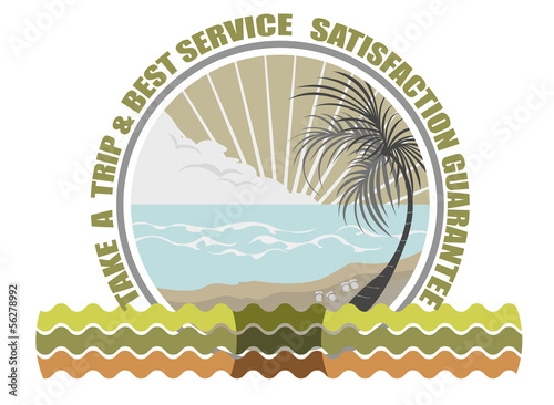 Vector touring label on a white background