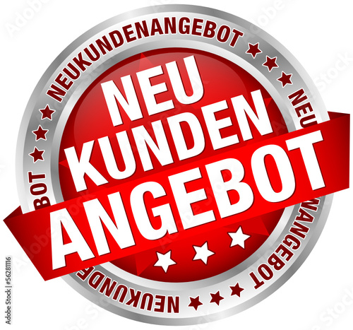 Button Banner "Neukundenangebot" rot/silber