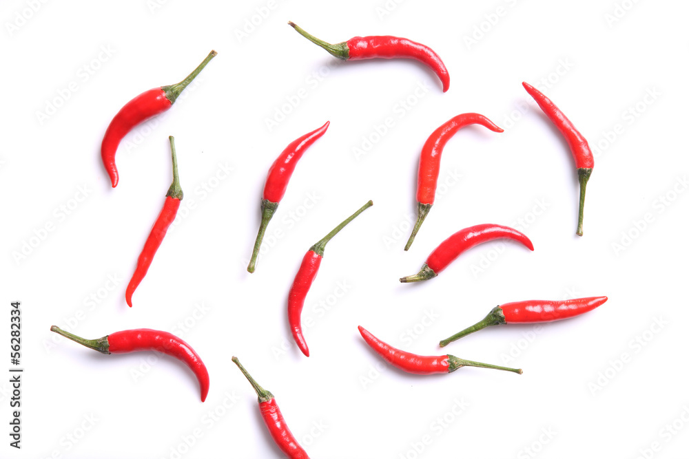 Red hot chili pepper isolated on a white background Red hot chili pepper isolated on a white background