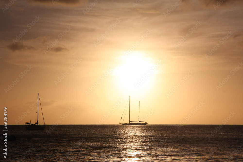 Martinique - couché de soleil sur Grande Anse