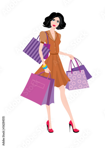 woman with trendy shopping