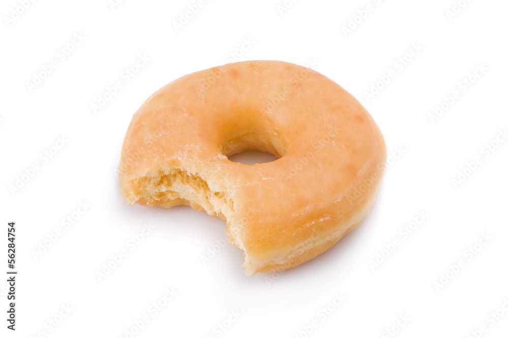 Bitten doughnut or donut isolated on white background Bitten doughnut or donut isolated on white background