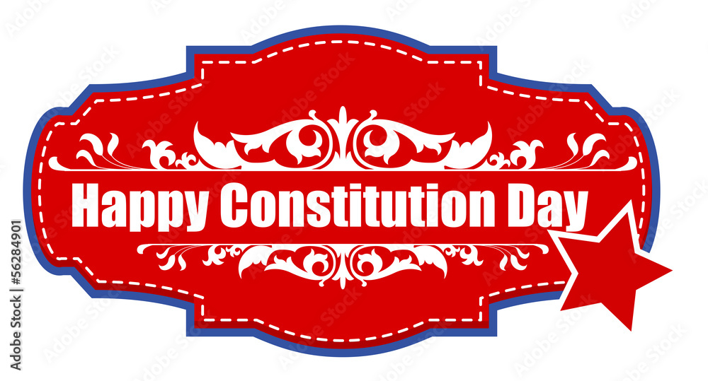 Badge sticker for Constitution Day Vector Illustration