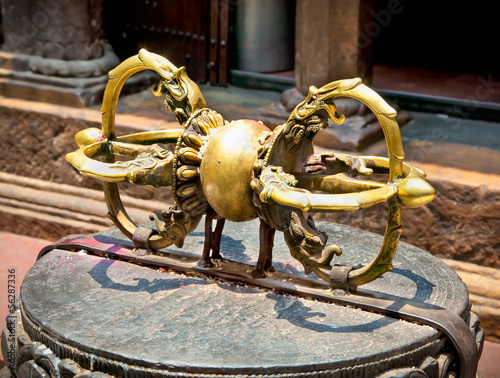 Vajra dorje Buddhist artifact, Katmandu, Nepal. photo