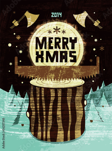 Christmas Greeting card. Vector illustration.