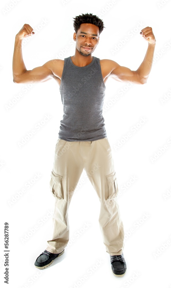 Attractive afro-american man posing in studio Attractive afro-american man posing in studio