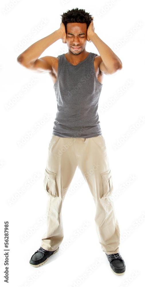 Attractive afro-american man posing in studio Attractive afro-american man posing in studio