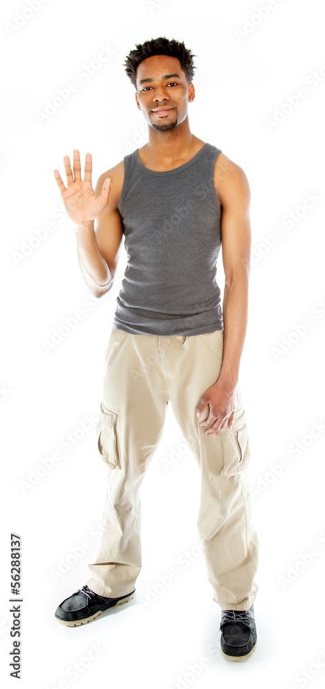 Attractive afro-american man posing in studio Attractive afro-american man posing in studio