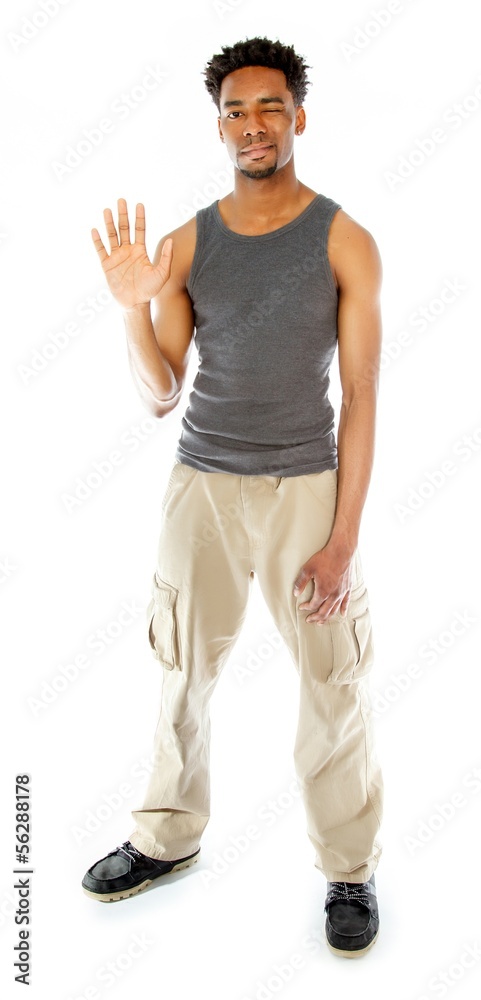 Attractive afro-american man posing in studio Attractive afro-american man posing in studio
