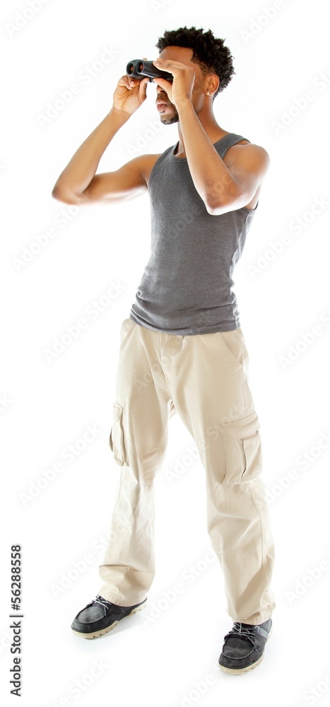 Attractive afro-american man posing in studio Attractive afro-american man posing in studio