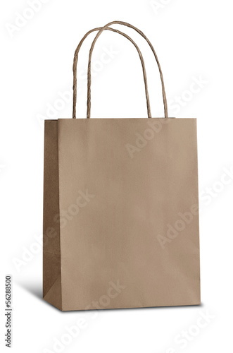 recyle paper bag on white background