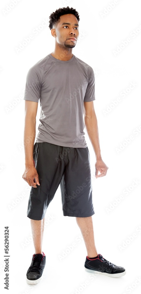 Attractive afro-american man posing in studio Attractive afro-american man posing in studio