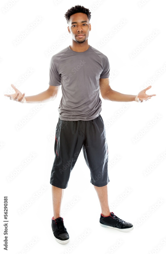 Attractive afro-american man posing in studio Attractive afro-american man posing in studio