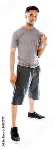 Attractive afro-american man posing in studio