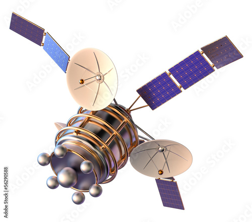 Fototapeta Naklejka Na Ścianę i Meble -  3D model of an artificial satellite of the Earth