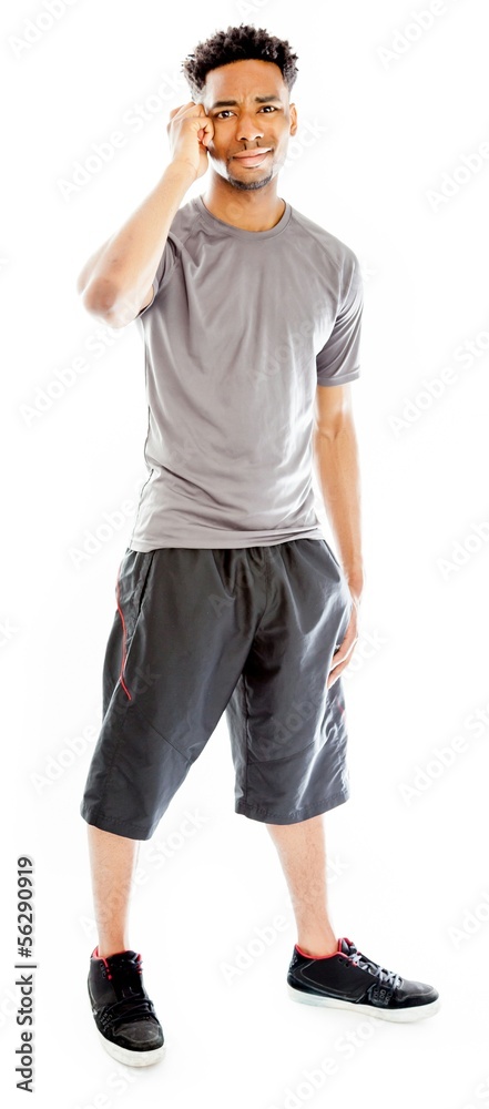 Attractive afro-american man posing in studio Attractive afro-american man posing in studio