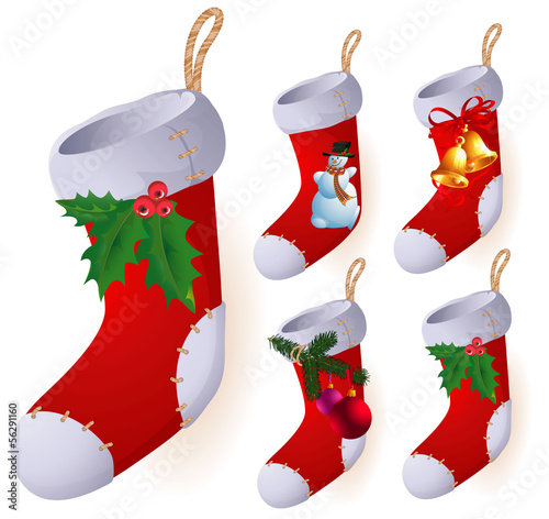 Christmas socks. Vector.
