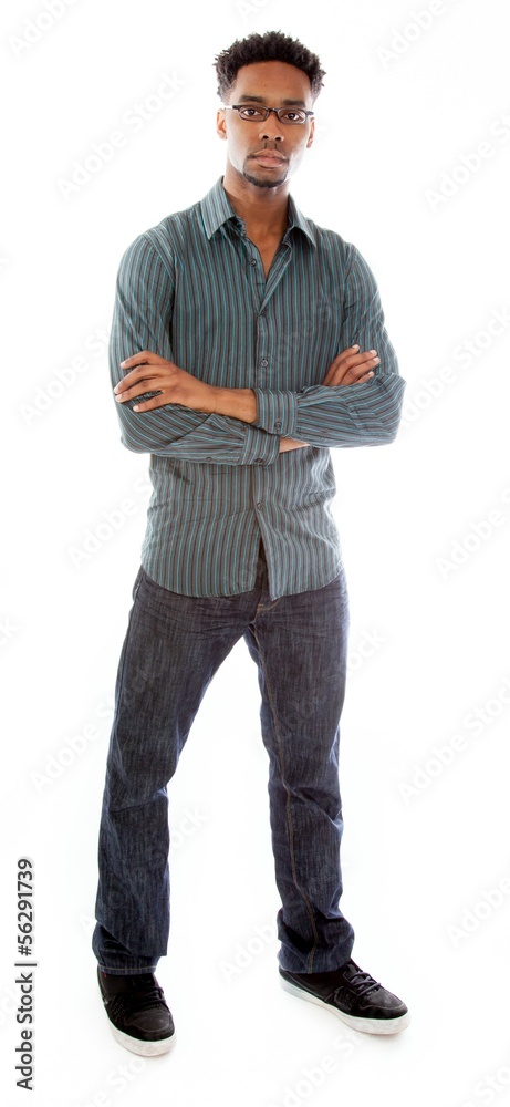 Attractive afro-american man posing in studio Attractive afro-american man posing in studio