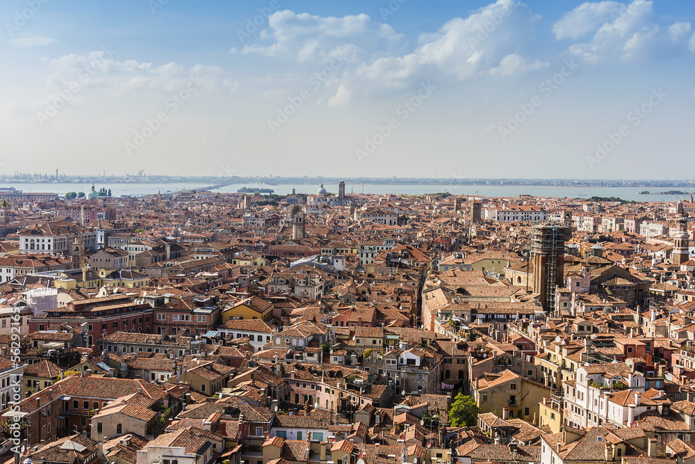 Panoramic views of Venice from Campanile di San Marco. Venice