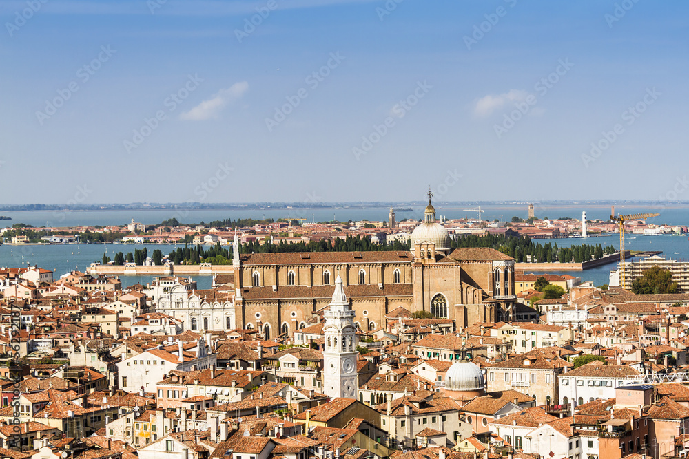 Panoramic views of Venice from Campanile di San Marco. Venice Panoramic views of Venice from Campanile di San Marco. Venice