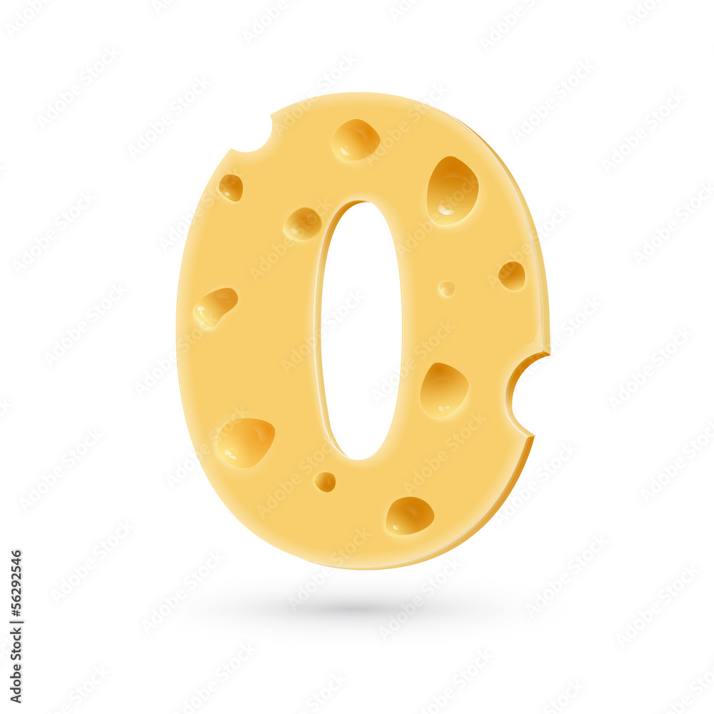 Obraz premium Zero cheese number