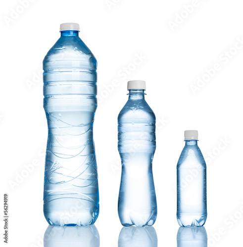 water bottles isolated on white