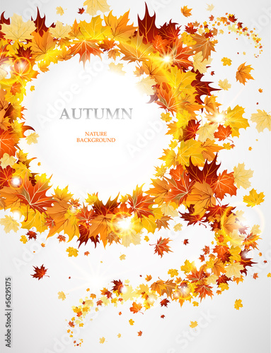 Abstract background with autumnal leaves