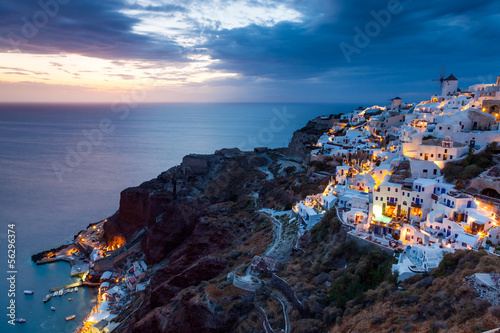 Fototapeta Naklejka Na Ścianę i Meble -  Night shot Oia Santorini Greece