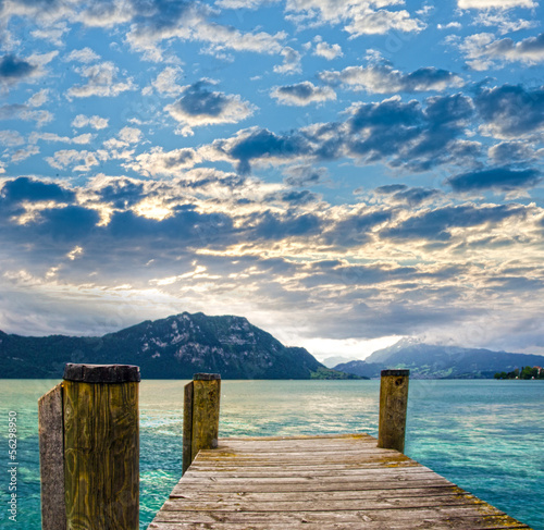 Fototapeta Entspannung: Bootssteg am See :)