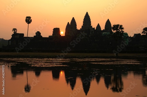 the sunrise in angkor wat,cambodia