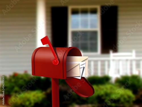 Canvastavla Mail Box In front of a House