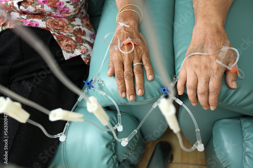 Patients getting intravenous chemotherapy photo