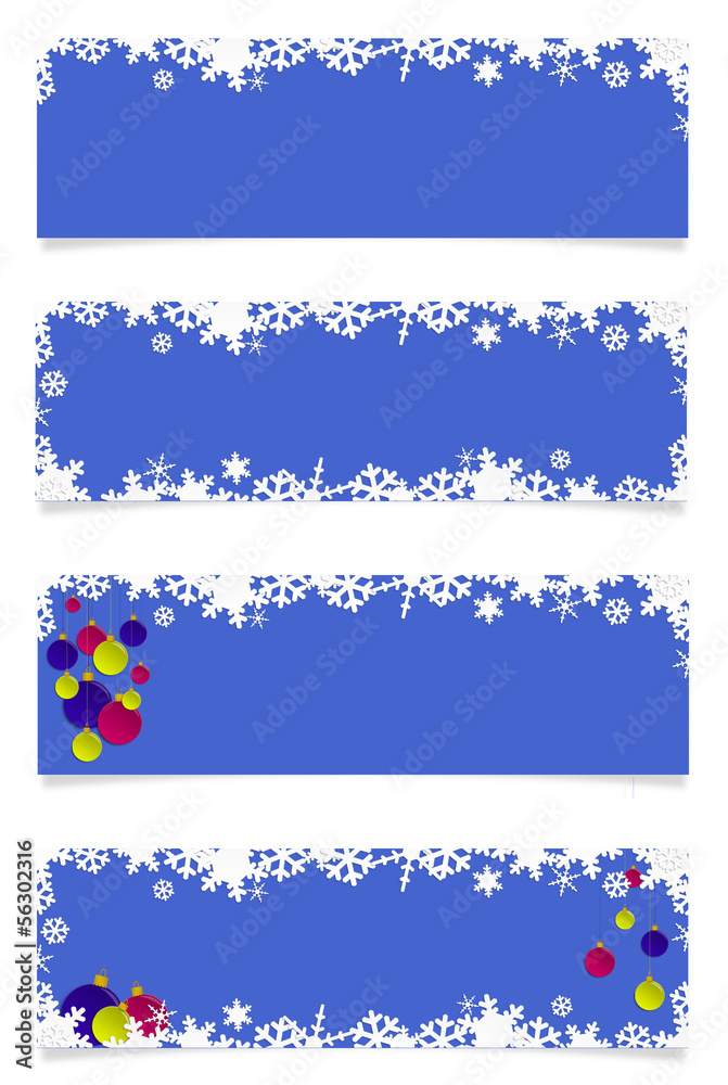 Four blue christmas headers