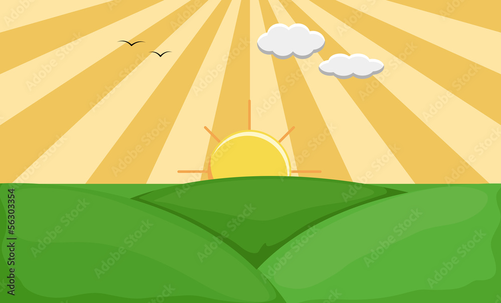 sunrise - Cartoon Background Vector