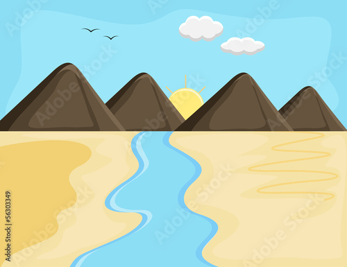 mountain landscape - Cartoon Background Vector