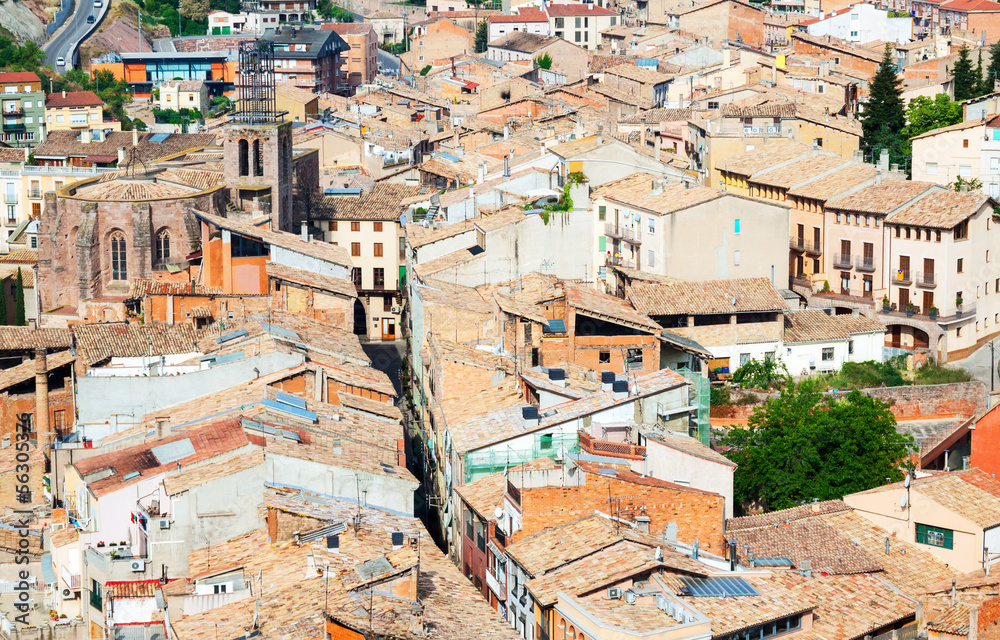 Roofs of old  town. Cardona