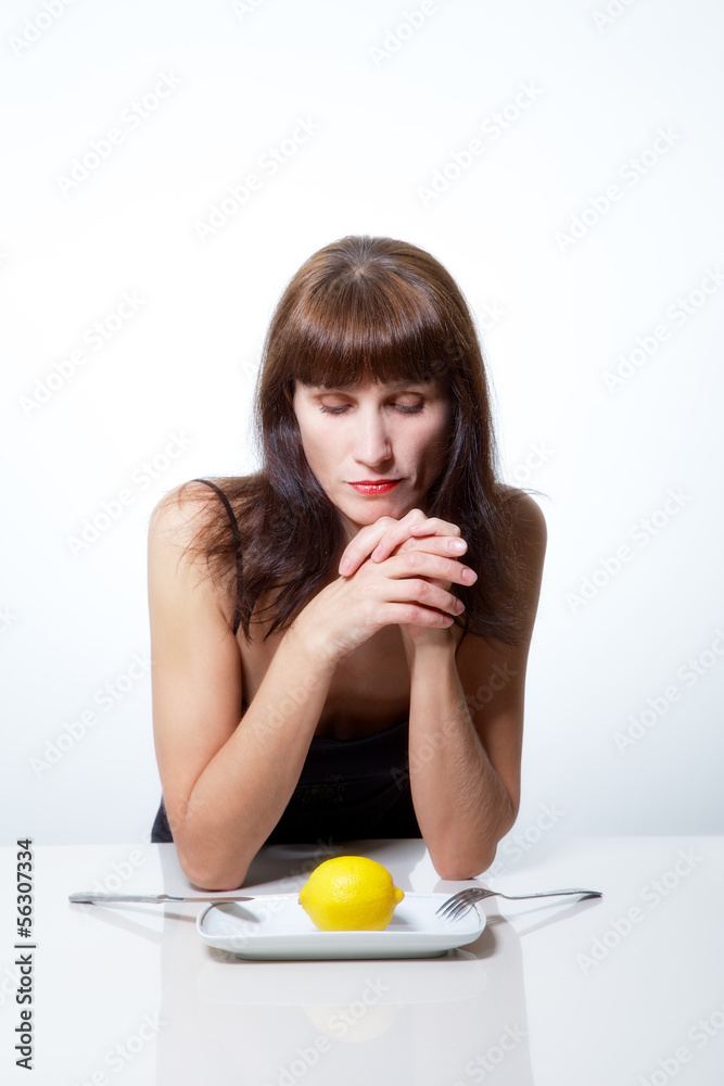 woman with lemon